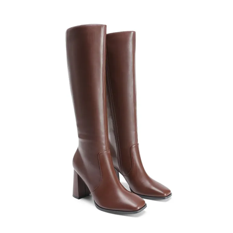 Women’s Square-Toe Sculpted Heel Boots