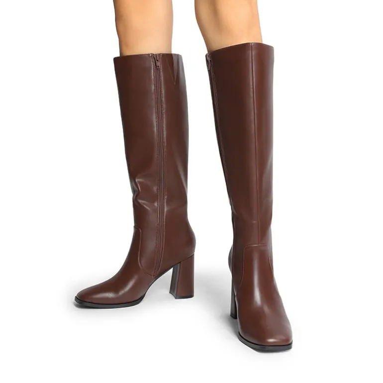 Women’s Square-Toe Sculpted Heel Boots