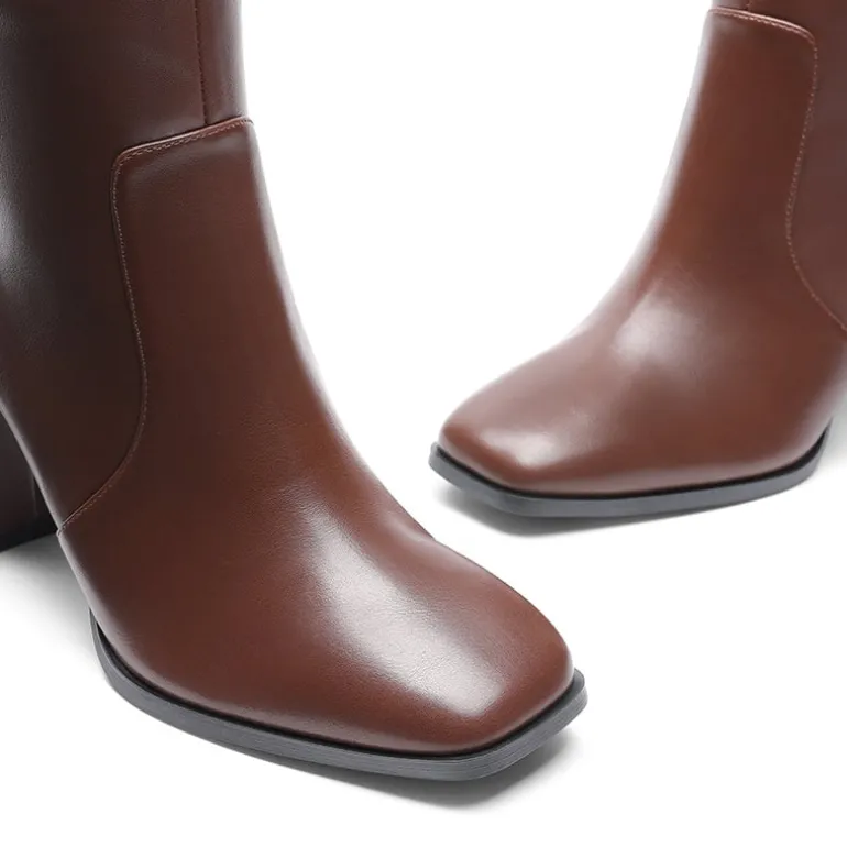 Women’s Square-Toe Sculpted Heel Boots