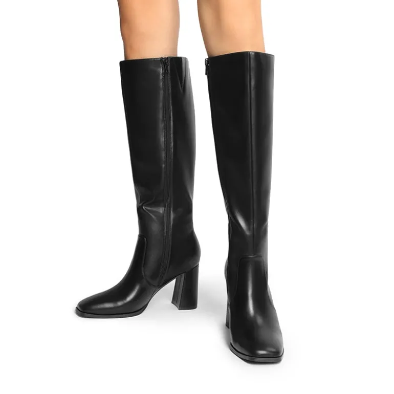 Women’s Square-Toe Sculpted Heel Boots
