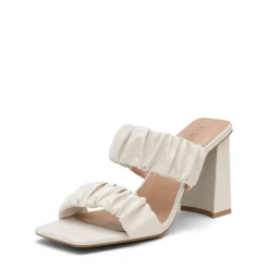 Women's Square Toe Strap Chunky Heel Mules