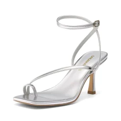 Women's Square-Toe Thong Kitten Heel Sandals