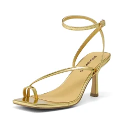Women's Square-Toe Thong Kitten Heel Sandals
