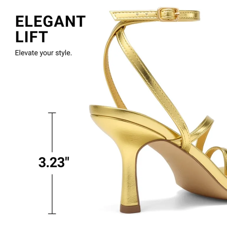Women's Square-Toe Thong Kitten Heel Sandals