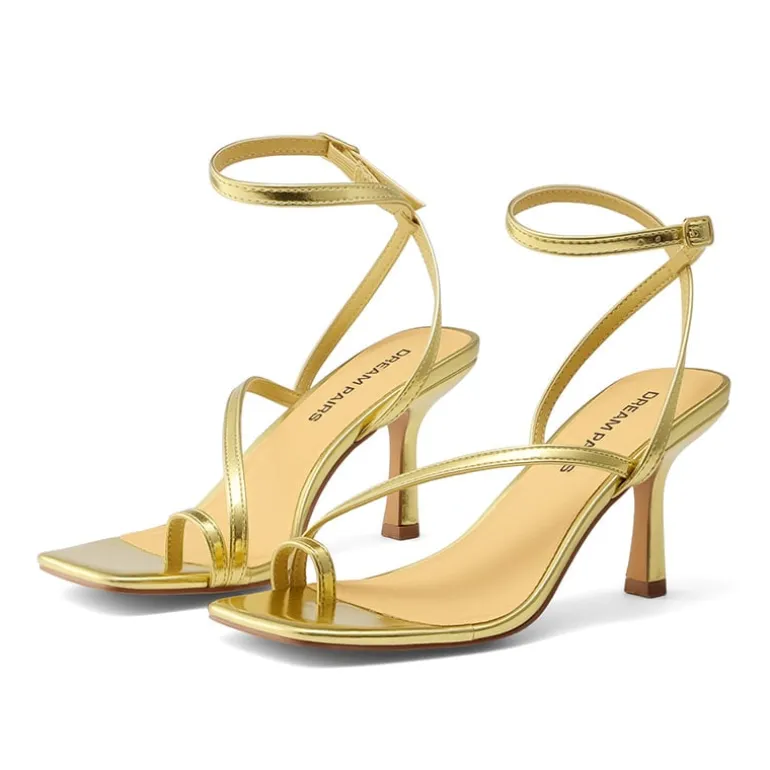 Women's Square-Toe Thong Kitten Heel Sandals