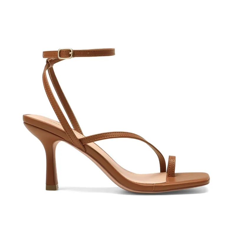 Women's Square-Toe Thong Kitten Heel Sandals