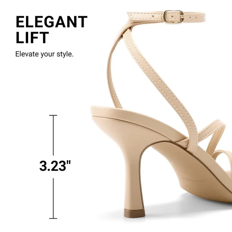 Women's Square-Toe Thong Kitten Heel Sandals