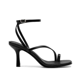 Women's Square-Toe Thong Kitten Heel Sandals