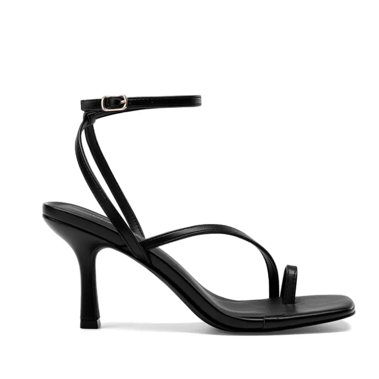 Women's Square-Toe Thong Kitten Heel Sandals