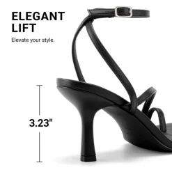 Women's Square-Toe Thong Kitten Heel Sandals