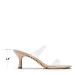Women’s Strappy Square Toe Kitten Heel Mules