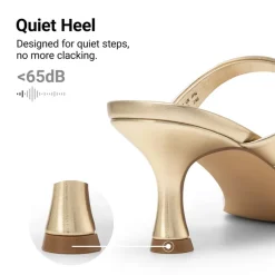 Women’s Strappy Square Toe Kitten Heel Mules