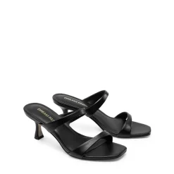 Women’s Strappy Square Toe Kitten Heel Mules
