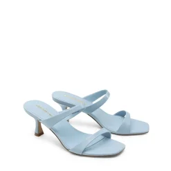 Women’s Strappy Square Toe Kitten Heel Mules