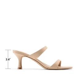Women’s Strappy Square Toe Kitten Heel Mules