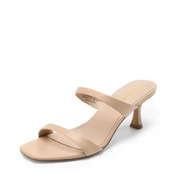 Women’s Strappy Square Toe Kitten Heel Mules