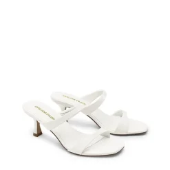 Women’s Strappy Square Toe Kitten Heel Mules