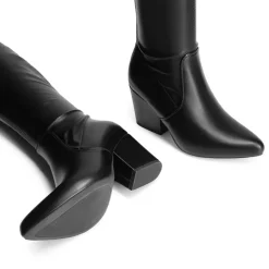 Women’s Stretch-Fit Pointed-Toe Block Heel Boots