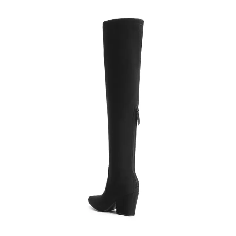 Women’s Stretch-Fit Pointed-Toe Block Heel Boots
