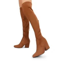 Women’s Stretch-Fit Pointed-Toe Block Heel Boots