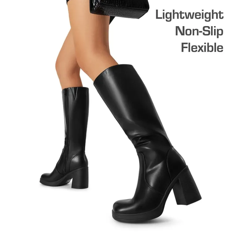 Women’s Stretchy Knee-High Platform Boots
