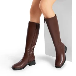 Women’s Stretchy Square-Toe Knee-High Boots