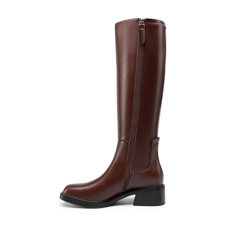 Women’s Stretchy Square-Toe Knee-High Boots