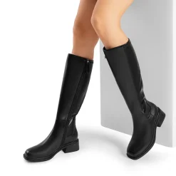 Women’s Stretchy Square-Toe Knee-High Boots