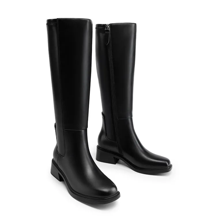 Women’s Stretchy Square-Toe Knee-High Boots