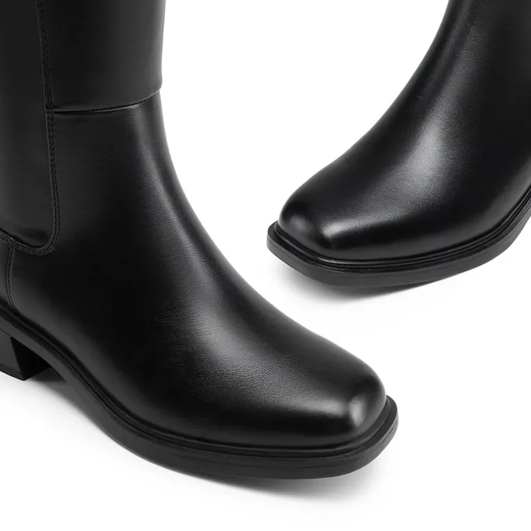 Women’s Stretchy Square-Toe Knee-High Boots