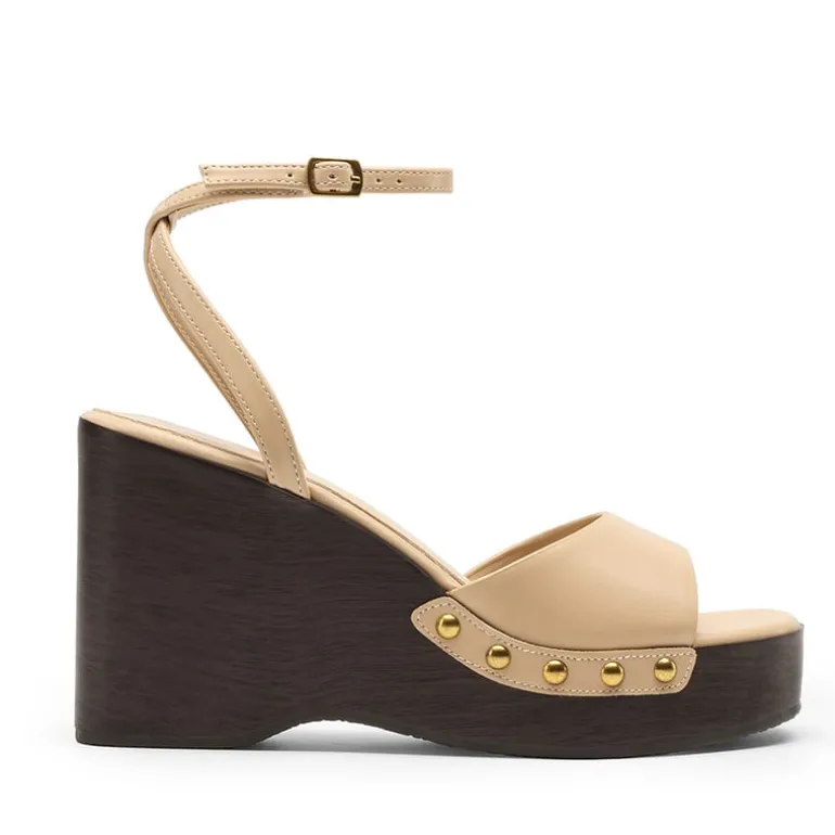 Women’s Studded Square-Toe Boho Wedge Sandals