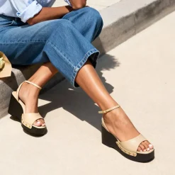 Women’s Studded Square-Toe Boho Wedge Sandals