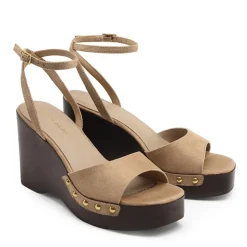 Women’s Studded Square-Toe Boho Wedge Sandals