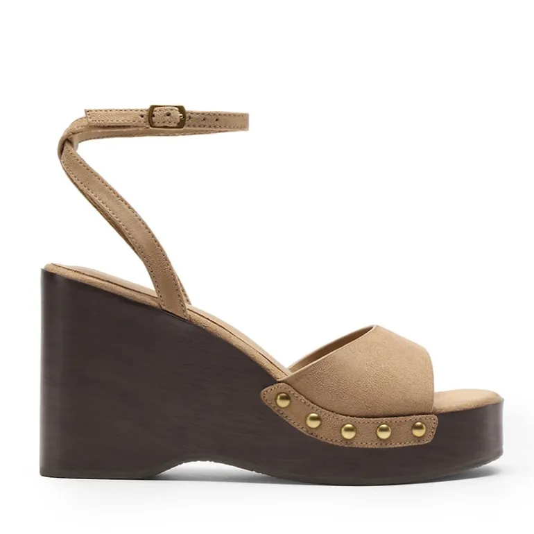 Women’s Studded Square-Toe Boho Wedge Sandals