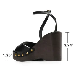 Women’s Studded Square-Toe Boho Wedge Sandals