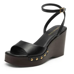 Women’s Studded Square-Toe Boho Wedge Sandals