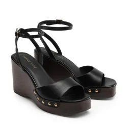 Women’s Studded Square-Toe Boho Wedge Sandals