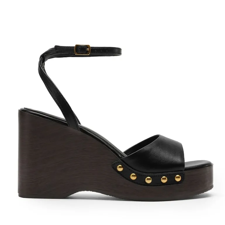 Women’s Studded Square-Toe Boho Wedge Sandals