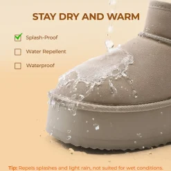 Women’s Suede Faux Fur Warm Winter Snow Boots