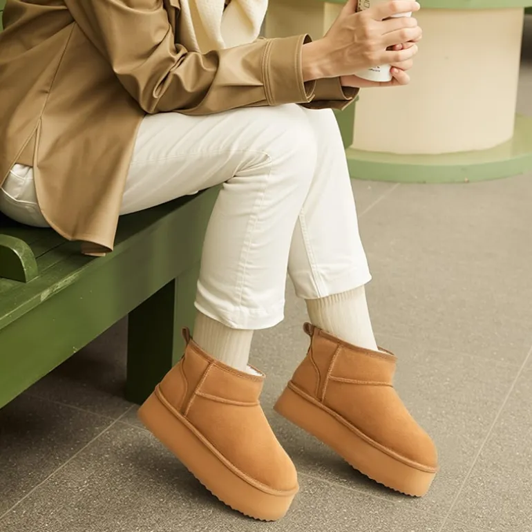 Women’s Suede Faux Fur Warm Winter Snow Boots