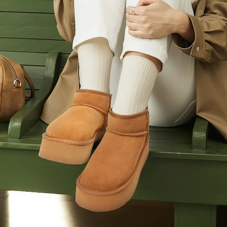 Women’s Suede Faux Fur Warm Winter Snow Boots