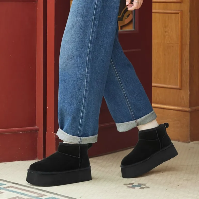 Women’s Suede Faux Fur Warm Winter Snow Boots