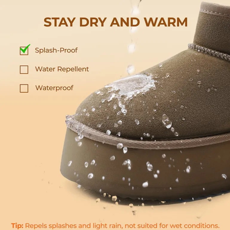 Women’s Suede Faux Fur Warm Winter Snow Boots