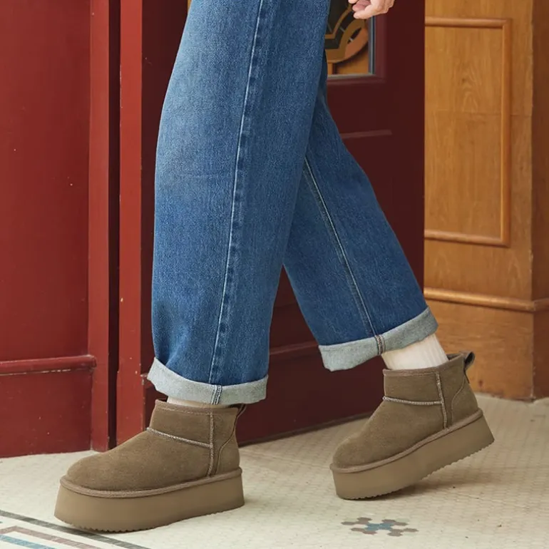 Women’s Suede Faux Fur Warm Winter Snow Boots