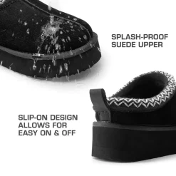 Women’s Suede Wide Toe Platform Slip-On Slippers