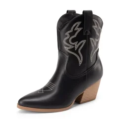 Women’s Vegan Leather Cowgirl Ankle Boots