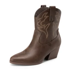 Women’s Vegan Leather Cowgirl Ankle Boots