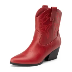 Women’s Vegan Leather Cowgirl Ankle Boots