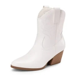 Women’s Vegan Leather Cowgirl Ankle Boots