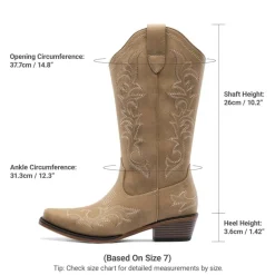 Women's Western Style Embroidered Cowboy Boots